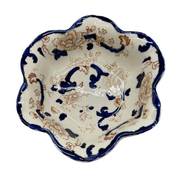 Vintage mason's patent ironstone Derby Mandalay England Scalloped Edge Bowl READ - Picture 1 of 8